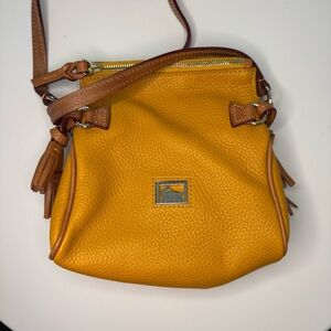 Dooney & Bourke Pebbled Leather Crossbody Mustard Yellow NWT